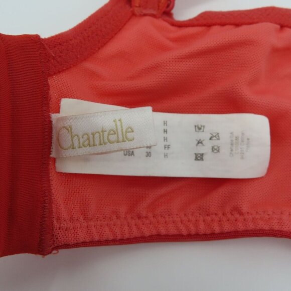 Chantelle 30H US Underwire Bra Coral Orange Lace Revele Moi Perfect FIt C15710 - Picture 10 of 15
